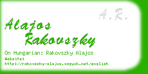 alajos rakovszky business card